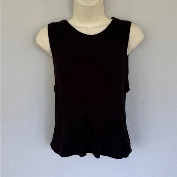 No Boundaries black spandex stretch ribbed knit sleeveless tank top size large - Picture 2 of 9